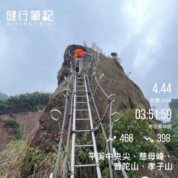 平溪中央尖、慈母峰、普陀山、孝子山連走封面