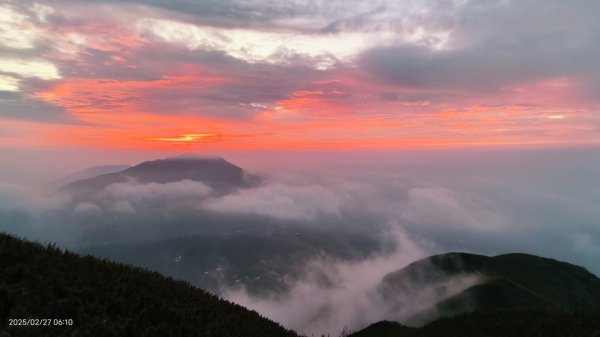 大屯山差強人意的雲海，不錯的火燒雲 2/272721279