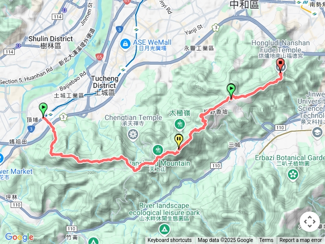 頂埔-大暖尖山-火焰山-天上山-五城山-文筆山-五尖山-南勢角山-烘爐地(2025-5-4)預覽圖